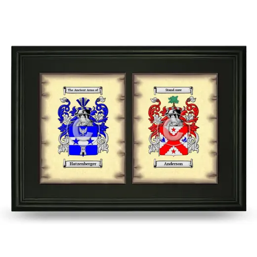 Double Coat of Arms Framed - Black