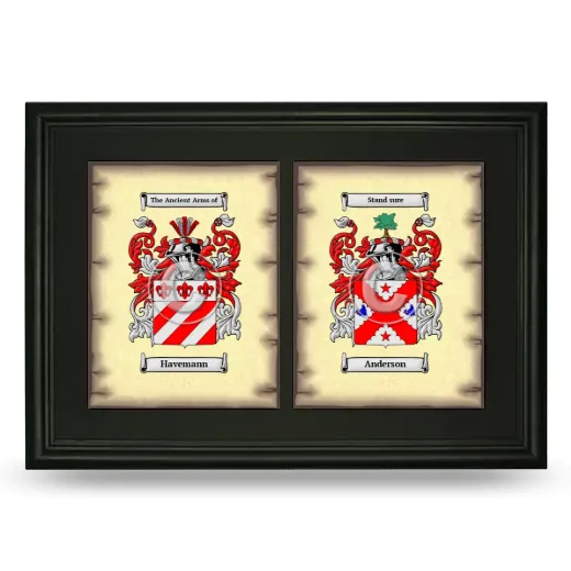 Double Coat of Arms Framed - Black