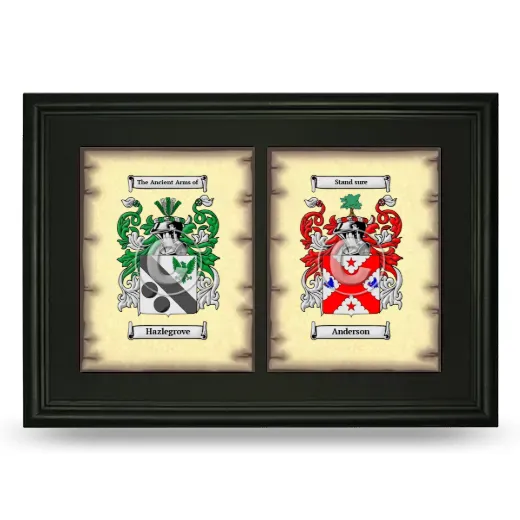 Double Coat of Arms Framed - Black