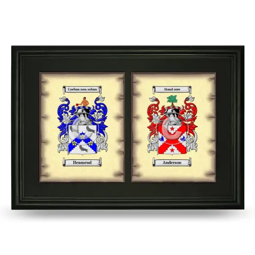 Double Coat of Arms Framed - Black