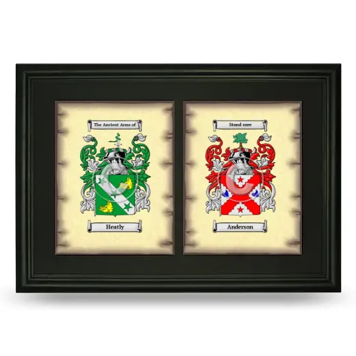 Double Coat of Arms Framed - Black