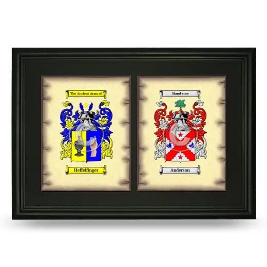 Double Coat of Arms Framed - Black