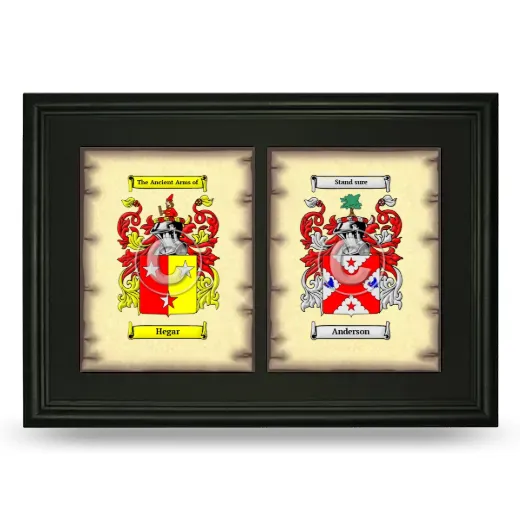 Double Coat of Arms Framed - Black