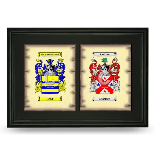 Double Coat of Arms Framed - Black