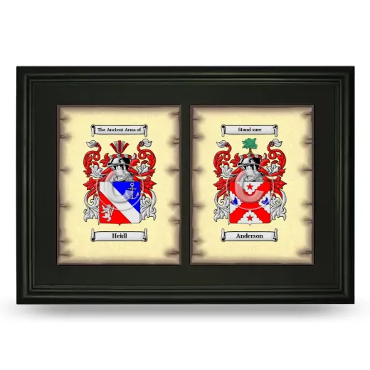 Double Coat of Arms Framed - Black
