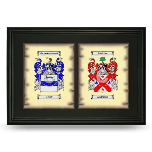 Double Coat of Arms Framed - Black