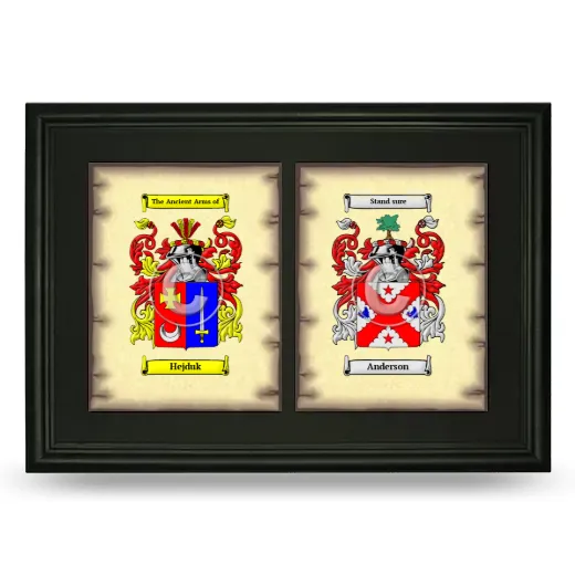 Double Coat of Arms Framed - Black