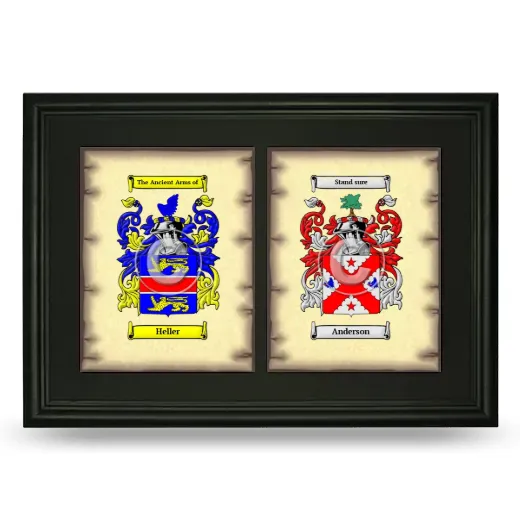 Double Coat of Arms Framed - Black