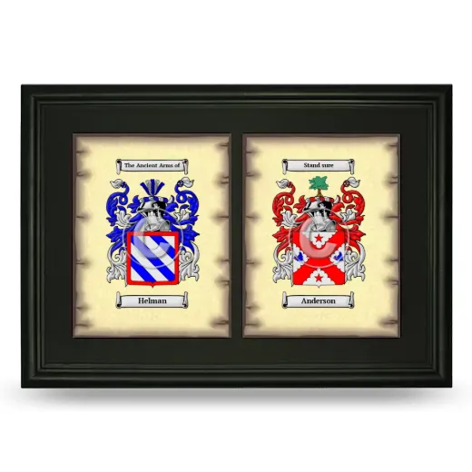Double Coat of Arms Framed - Black