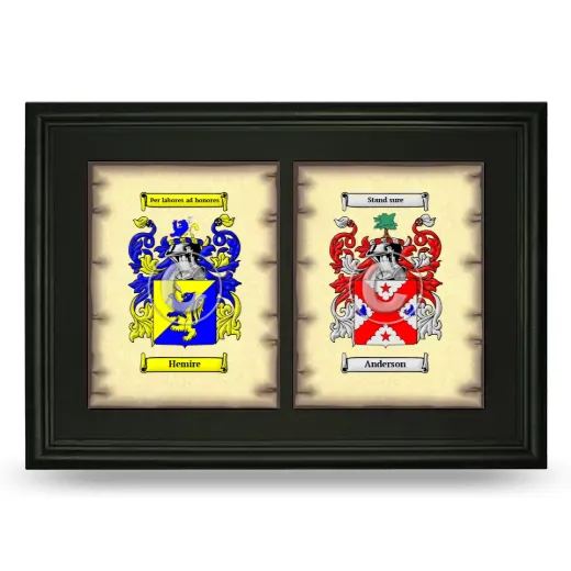 Double Coat of Arms Framed - Black