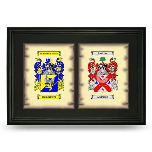 Double Coat of Arms Framed - Black