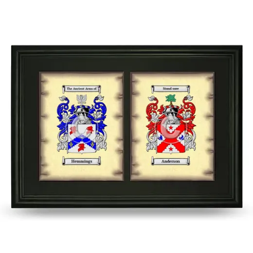 Double Coat of Arms Framed - Black
