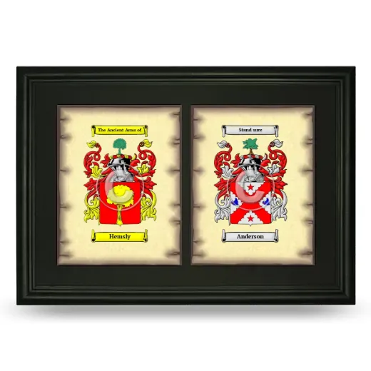 Double Coat of Arms Framed - Black
