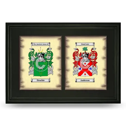 Double Coat of Arms Framed - Black