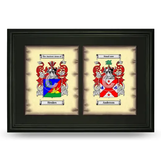 Double Coat of Arms Framed - Black