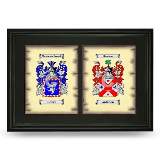 Double Coat of Arms Framed - Black