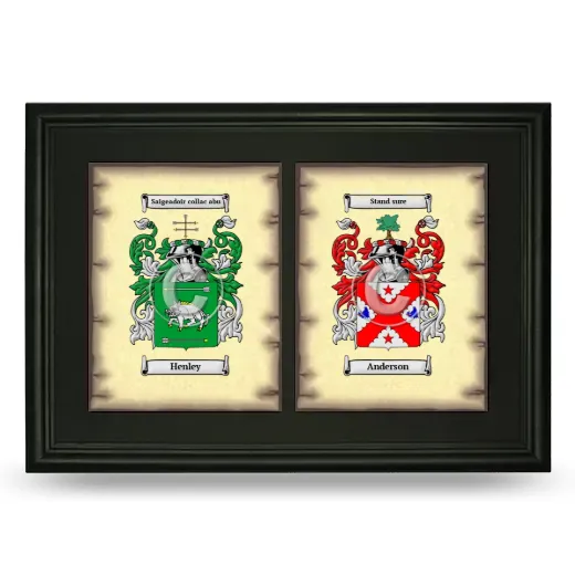 Double Coat of Arms Framed - Black