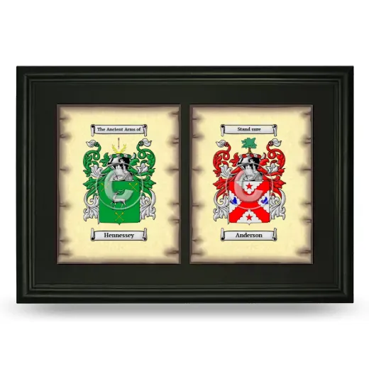 Double Coat of Arms Framed - Black