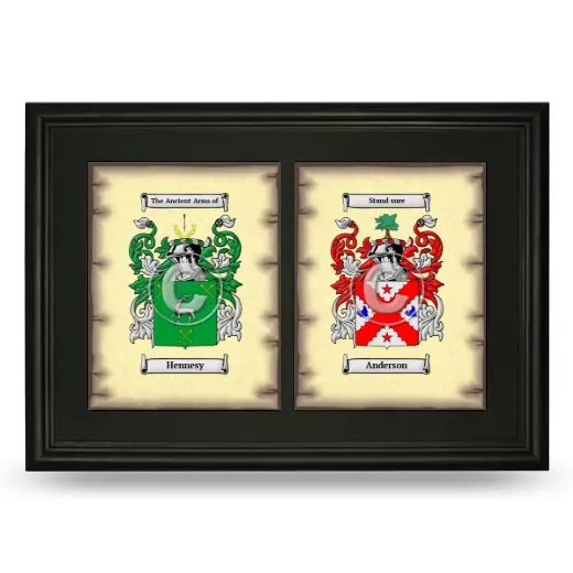 Double Coat of Arms Framed - Black