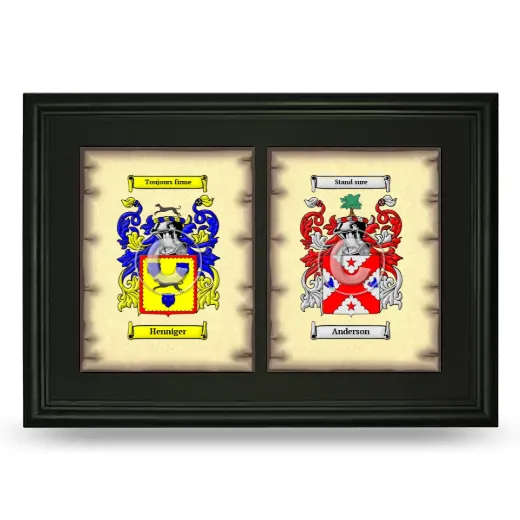 Double Coat of Arms Framed - Black