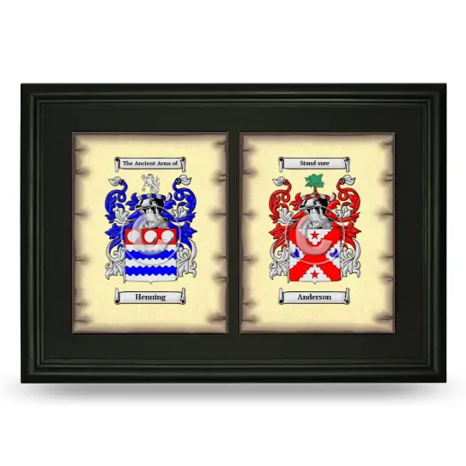 Double Coat of Arms Framed - Black