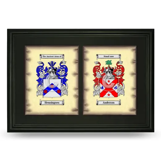 Double Coat of Arms Framed - Black