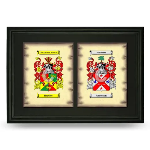 Double Coat of Arms Framed - Black