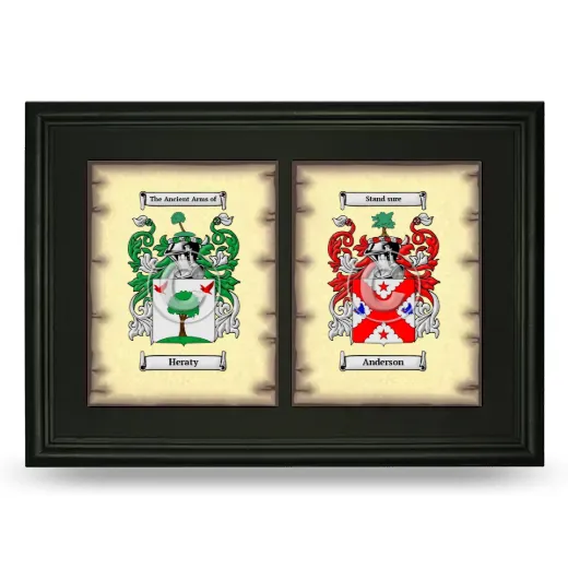 Double Coat of Arms Framed - Black
