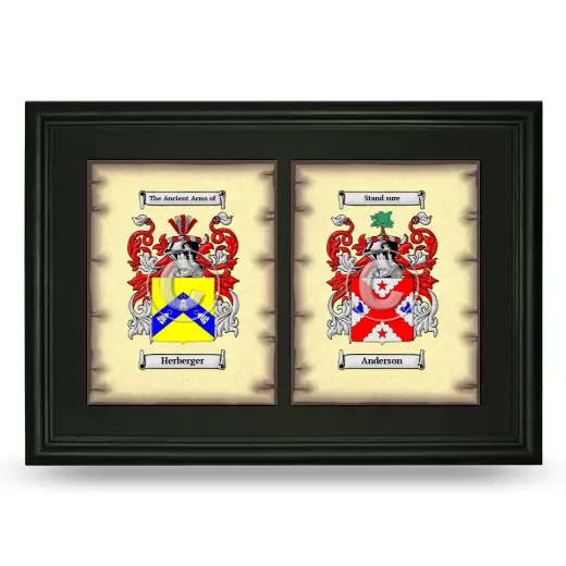 Double Coat of Arms Framed - Black