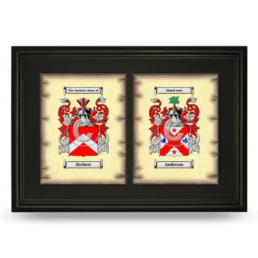 Double Coat of Arms Framed - Black