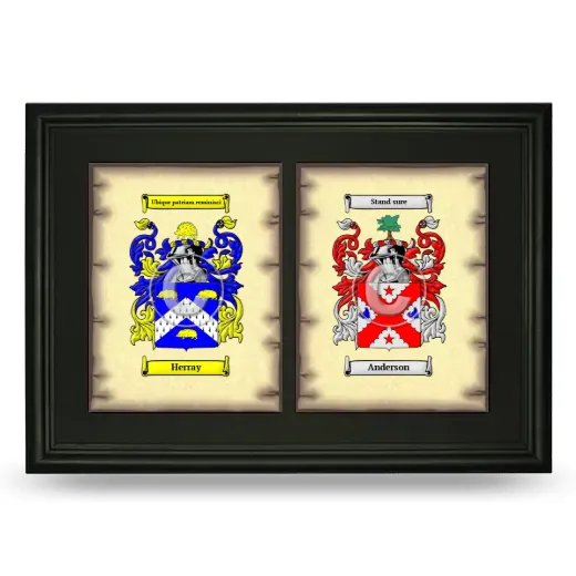 Double Coat of Arms Framed - Black