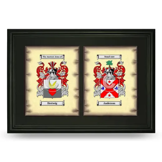 Double Coat of Arms Framed - Black
