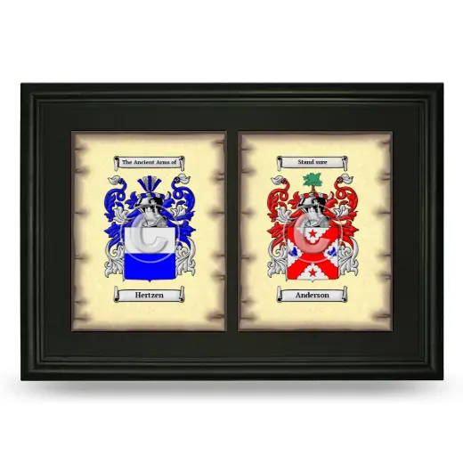 Double Coat of Arms Framed - Black