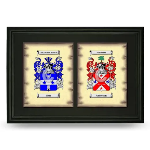 Double Coat of Arms Framed - Black