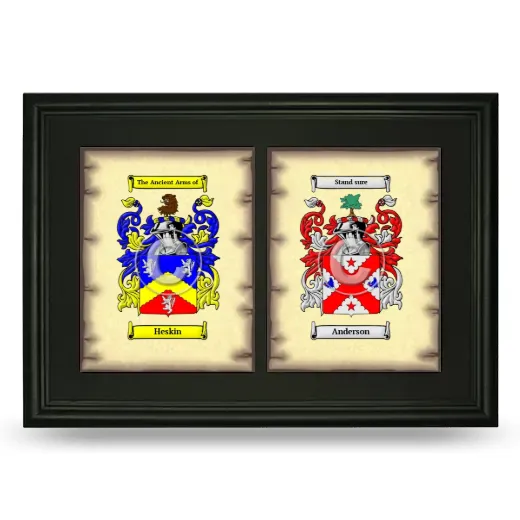Double Coat of Arms Framed - Black