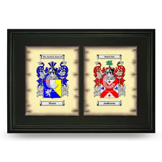 Double Coat of Arms Framed - Black