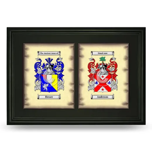 Double Coat of Arms Framed - Black