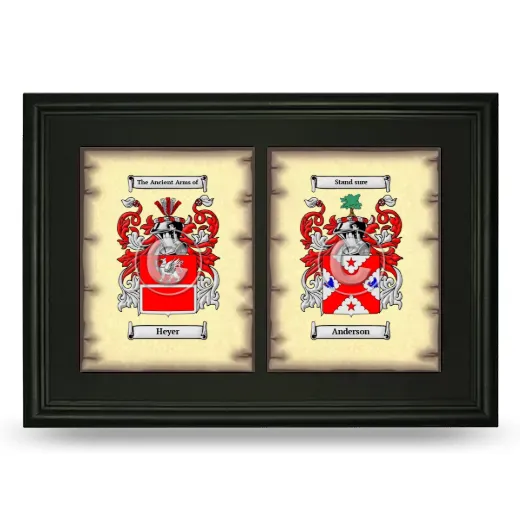 Double Coat of Arms Framed - Black