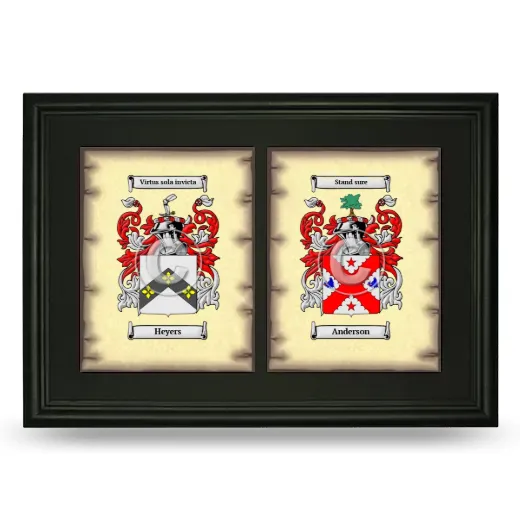 Double Coat of Arms Framed - Black