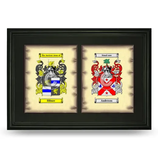 Double Coat of Arms Framed - Black