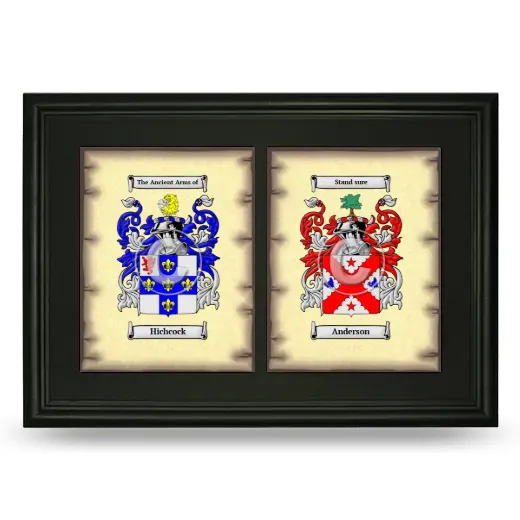 Double Coat of Arms Framed - Black