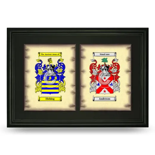 Double Coat of Arms Framed - Black