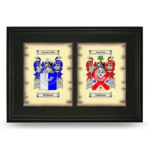 Double Coat of Arms Framed - Black