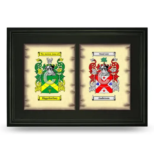 Double Coat of Arms Framed - Black