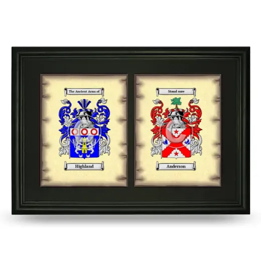 Double Coat of Arms Framed - Black