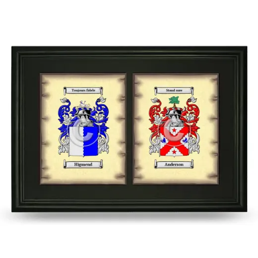Double Coat of Arms Framed - Black