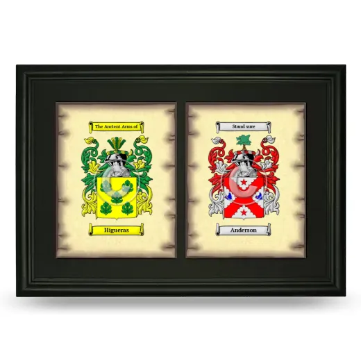 Double Coat of Arms Framed - Black