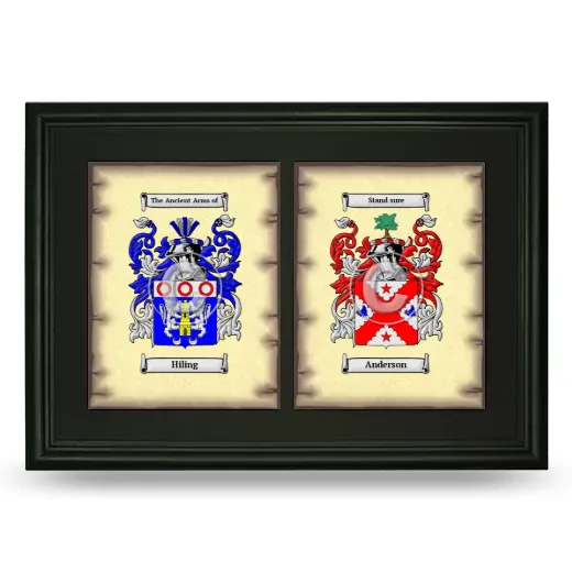 Double Coat of Arms Framed - Black