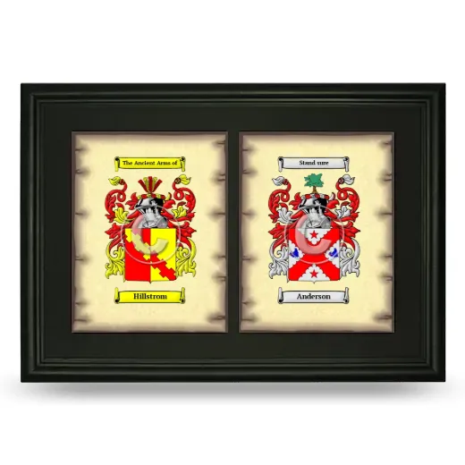 Double Coat of Arms Framed - Black