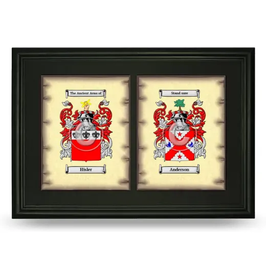 Double Coat of Arms Framed - Black